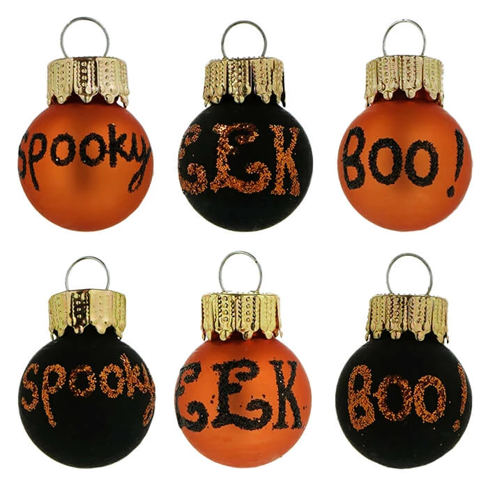 Budget 🤩 Traditions Mini Spooky, Boo & Eek Ornaments Set/6 🛒 3 Budget 🤩 Traditions Mini Spooky, Boo & Eek Ornaments Set/6 🛒