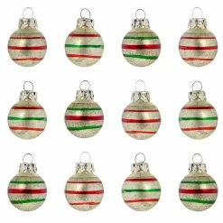 Alternative view of Best Pirce ⭐ Traditions Mini Decorated Silver Ornaments Set/12 🛒