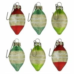 New ⌛ Traditions Vintage Primary Color Ornaments Set/6 ⭐