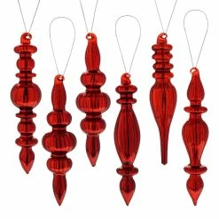 Cheapest 🛒 Traditions Box Of Red Finial Ornaments Set/6 ❤️