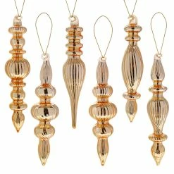 New 🎉 Traditions Box Of Gold Finial Ornaments Set/6 👏