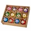 Best deal 🛒 Traditions Box Of Multicolored Indent Vintage Ornaments Set/12 🥰 -Traditions store RZ4220974