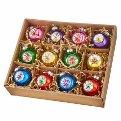 Best deal 🛒 Traditions Box Of Multicolored Indent Vintage Ornaments Set/12 🥰