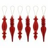 Hot Sale ❤️ Traditions Box Of Red Finial Ornaments Set/6 😍 -Traditions store RZ4222952