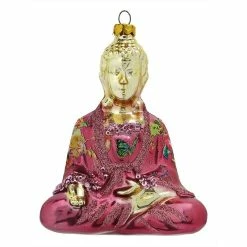Promo 💯 Traditions Raspberry 👗 Dressed Buddha In Repose Ornament 🧨