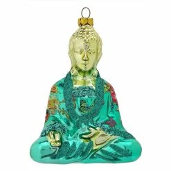Budget 💯 Traditions Buddha In Turquoise 👗 Dressing Gown Ornament ✔️