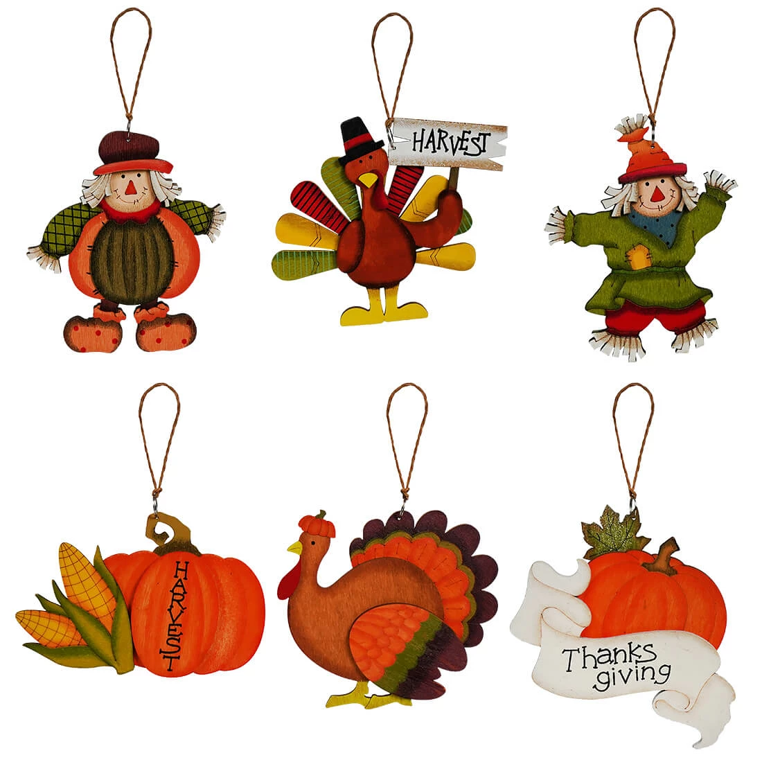 Flash Sale 👏 Traditions Plywood Harvest Ornaments Set/6 😀 3 Flash Sale 👏 Traditions Plywood Harvest Ornaments Set/6 😀