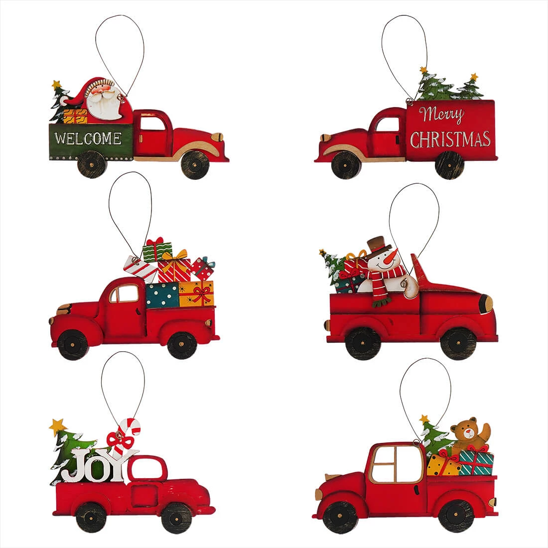 Wholesale ๐ฏ Traditions Plywood Red Truck ๐ Christmas Ornaments Set/6 ๐ 3 Wholesale ๐ฏ Traditions Plywood Red Truck ๐ Christmas Ornaments Set/6 ๐
