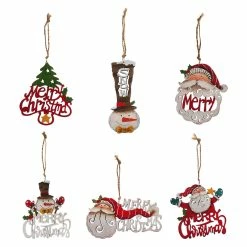 Cheapest 🔥 Traditions Plywood Snowman & Santa 🎁 Christmas Ornaments Set/6 😍
